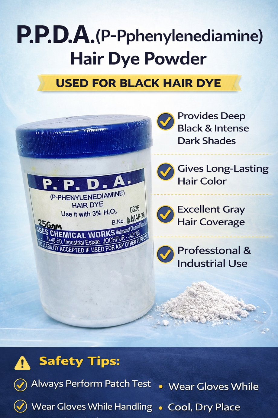 Shop Paraphenylenediamine Powder (PPDA/PPD) (For Black Hair Dye